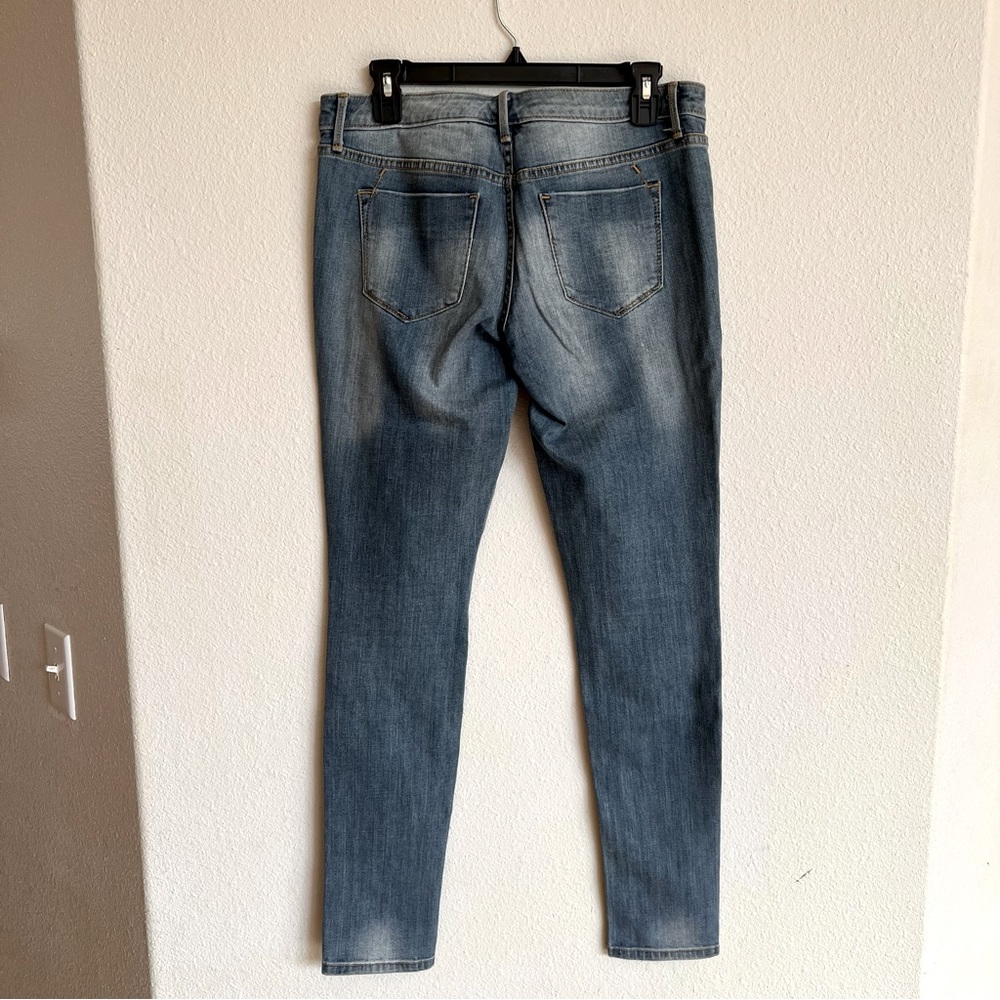 Mossimo Low Rise Skinny Ankle Distressed Knee Jeans - Picture 2 of 4